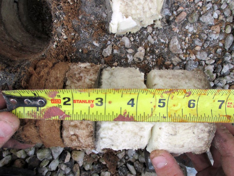 commercial roof core sample spread out