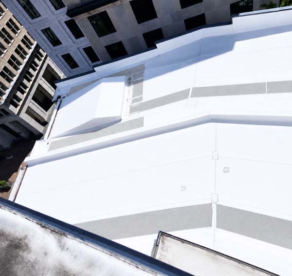 Completed new Elevate 80-mil TPO membrane on the second roof level at 633 Pennsylvania Ave NW
