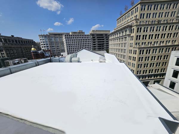 Completed sixth-floor Elevate TPO roofing system at the Dorothy I. Height Building in Washington DC