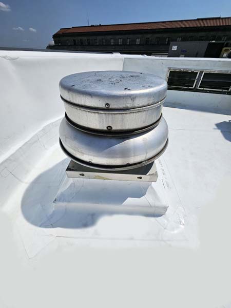 Rebuilt vent curb flashed with new Elevate TPO membrane at 633 Pennsylvania Ave NW
